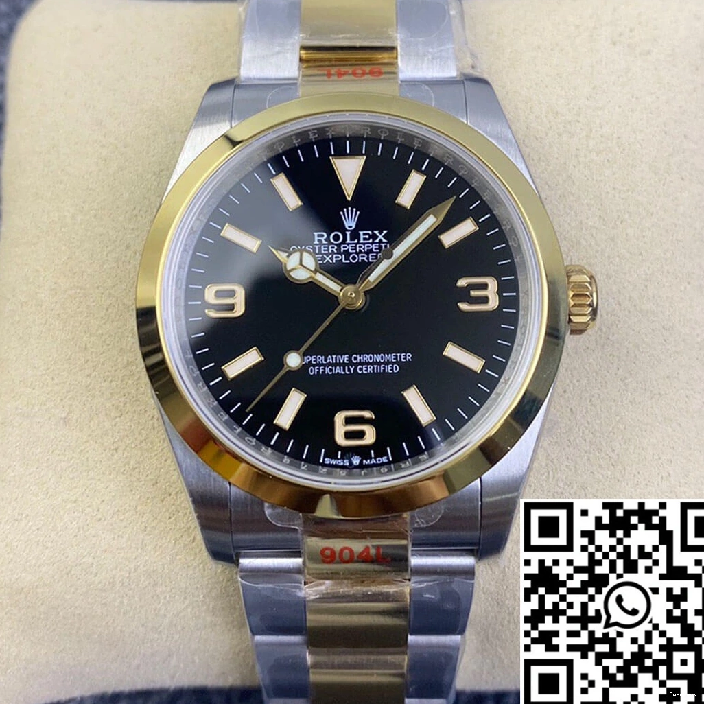 EW M124273-0001 1144 Factory Rolex Black Dial Bright Explorer 0815